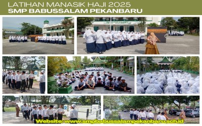 SMP Babussalam Gelar Latihan Manasik Haji di Lapangan Masjid Darussalam