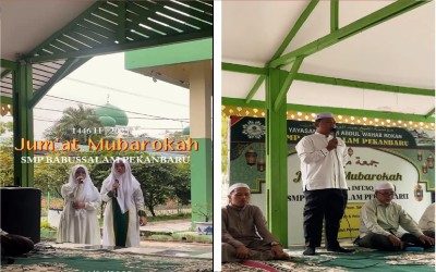 Jumat Mubarokah Perdana di Bulan Syawal, SMP Babussalam Gelar Halal Bi Halal