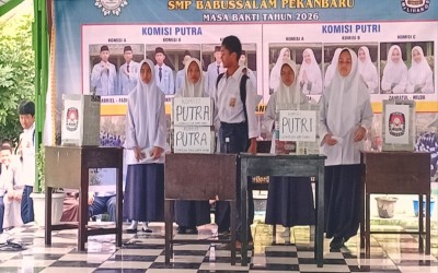 Pencoblosan Ketua dan Wakil Ketua OSIS SMP Babussalam Pekanbaru Digelar Selasa, 30 Desember 2025